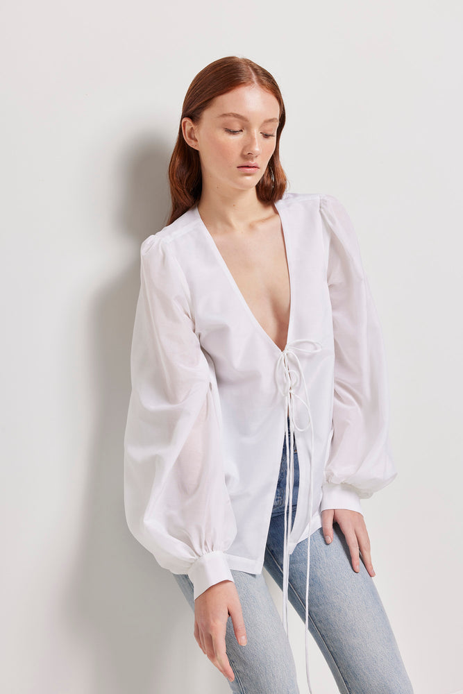 
                  
                    PHOEBE TIE FRONT SHIRT White
                  
                